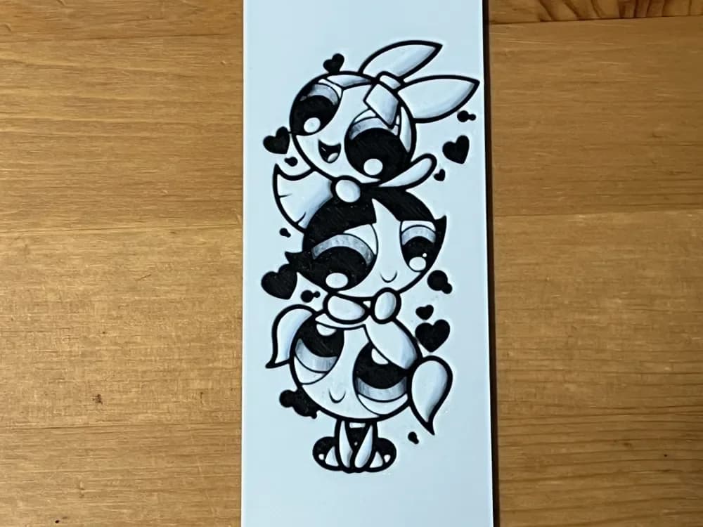 power puff girls bookmark by Morganja HueForge model: power puff girls bookmark by Morganja