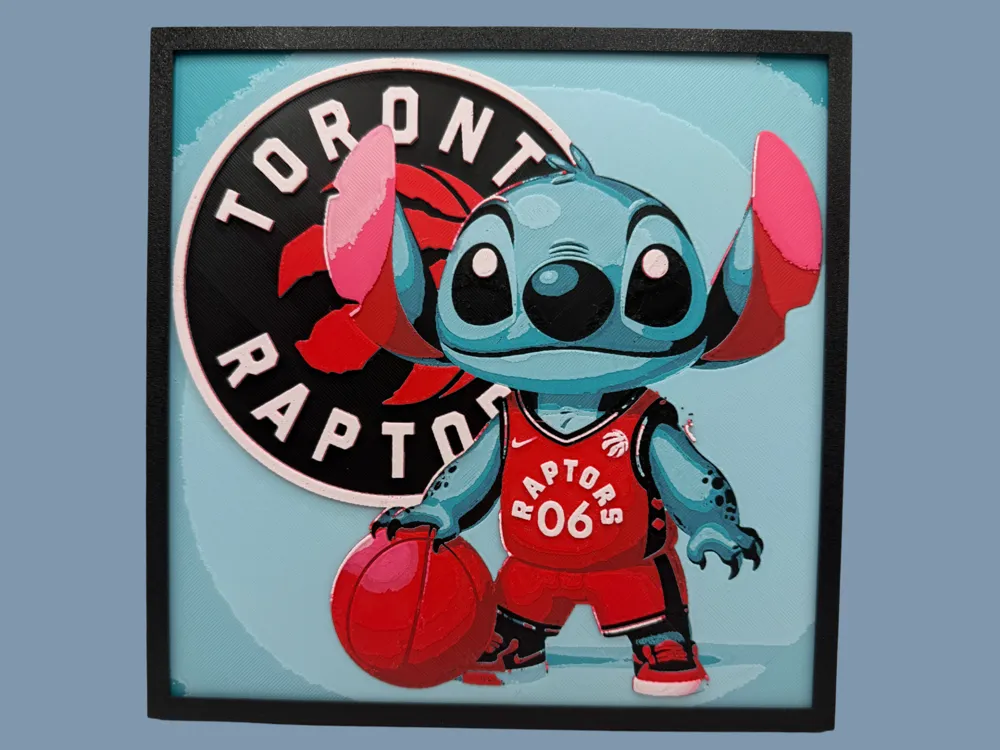 HueForge model: Stitch - Toronto Raptors by Canadian Gamer