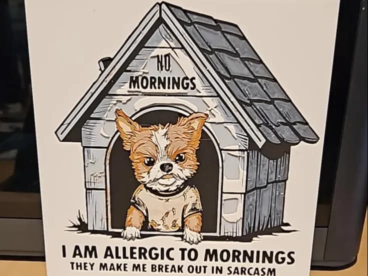 Morning Allergy - funny Sarcastic hueforge - Morning Allergy - funny Sarcastic hueforge -