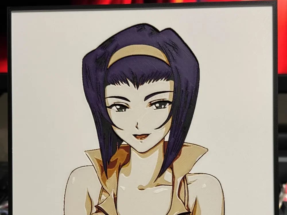 HueForge model: Cowboy Bebop - Faye Valentine - Hueforge by Strata Prints