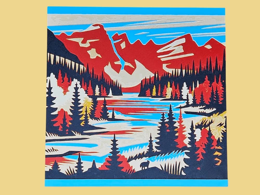 HueForge model: River Runs Through the Mountains by BusyKikiBee