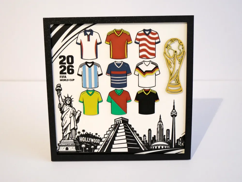 2026 FIFA World Cup Art (3 hour print, no glue) by Freshly Printed 3D HueForge model: 2026 FIFA World Cup Art (3 hour print, no glue) by Freshly Printed 3D