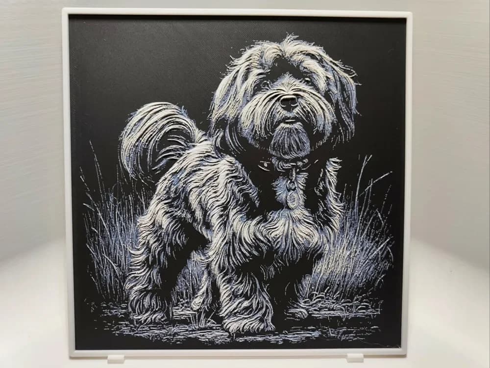 Havanese Dog - Hueforge by BeaN HueForge model: Havanese Dog - Hueforge by BeaN