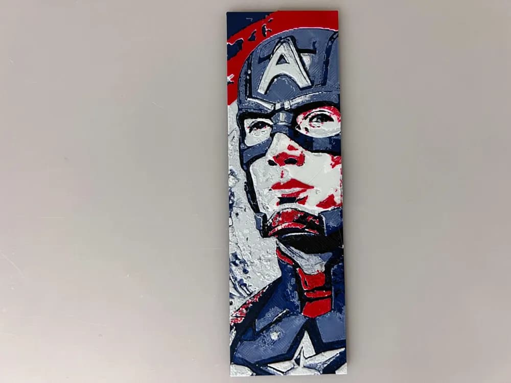Captain America - Bookmark by 3djd HueForge model: Captain America - Bookmark by 3djd