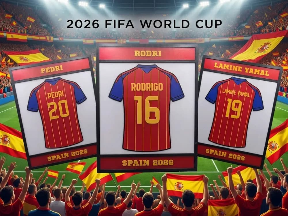 Football Jersey Display – 2026 World Cup Spain by keko HueForge model: Football Jersey Display – 2026 World Cup Spain by keko