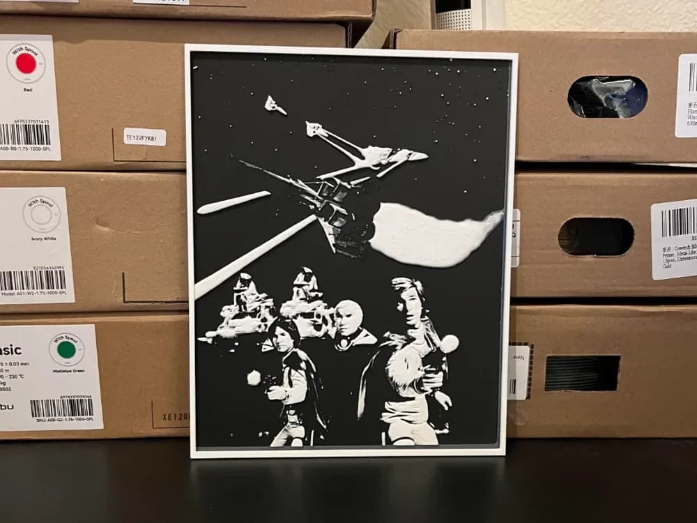 Battlestar Galactica Hueforge by Estiv HueForge model: Battlestar Galactica Hueforge by Estiv