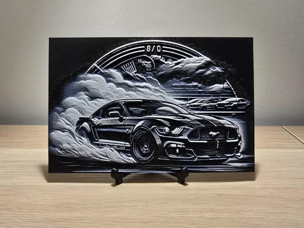 Ford Mustang Hueforge by Kactus Fpv HueForge model: Ford Mustang Hueforge by Kactus Fpv