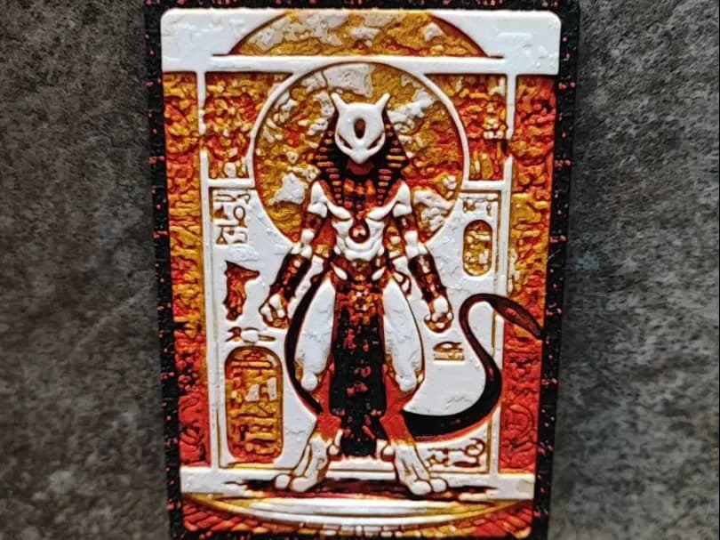 Legendary card - Pharaoh MewTwo by Garuda3D HueForge model: Legendary card - Pharaoh MewTwo by Garuda3D