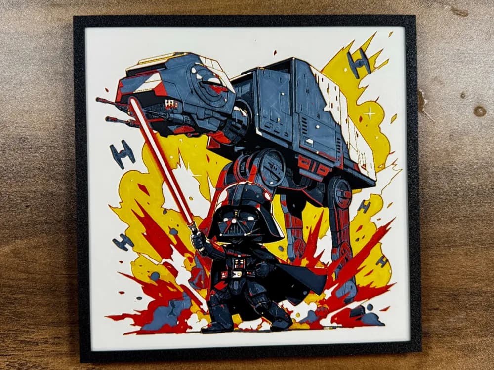 HueForge model: Darth Vader & AT-AT – Galactic Domination Poster by 3D Prints By Vic