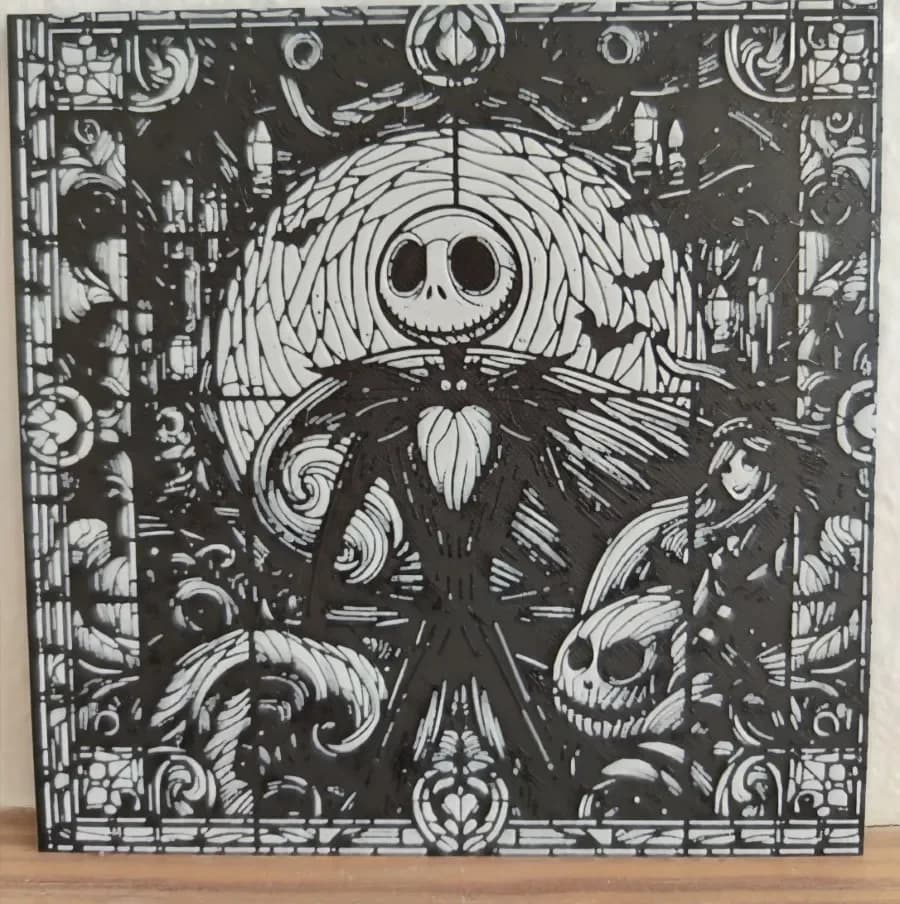 Skeleton jack stained glass window Skeleton jack stained glass window