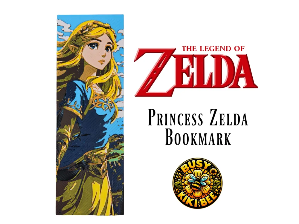 Princess Zelda Bookmark by BusyKikiBee HueForge model: Princess Zelda Bookmark by BusyKikiBee