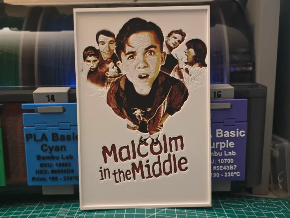 Malcolm in the Middle Poster - Hueforge Art by Lumpy3D HueForge model: Malcolm in the Middle Poster - Hueforge Art by Lumpy3D