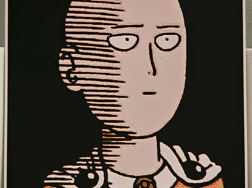Saitama - One punch man by bzz999 HueForge model: Saitama - One punch man by bzz999