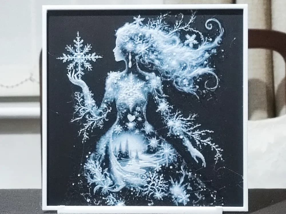 HueForge model: Double Exposure The Ice Queen - HueForge 3 Color by BoDad