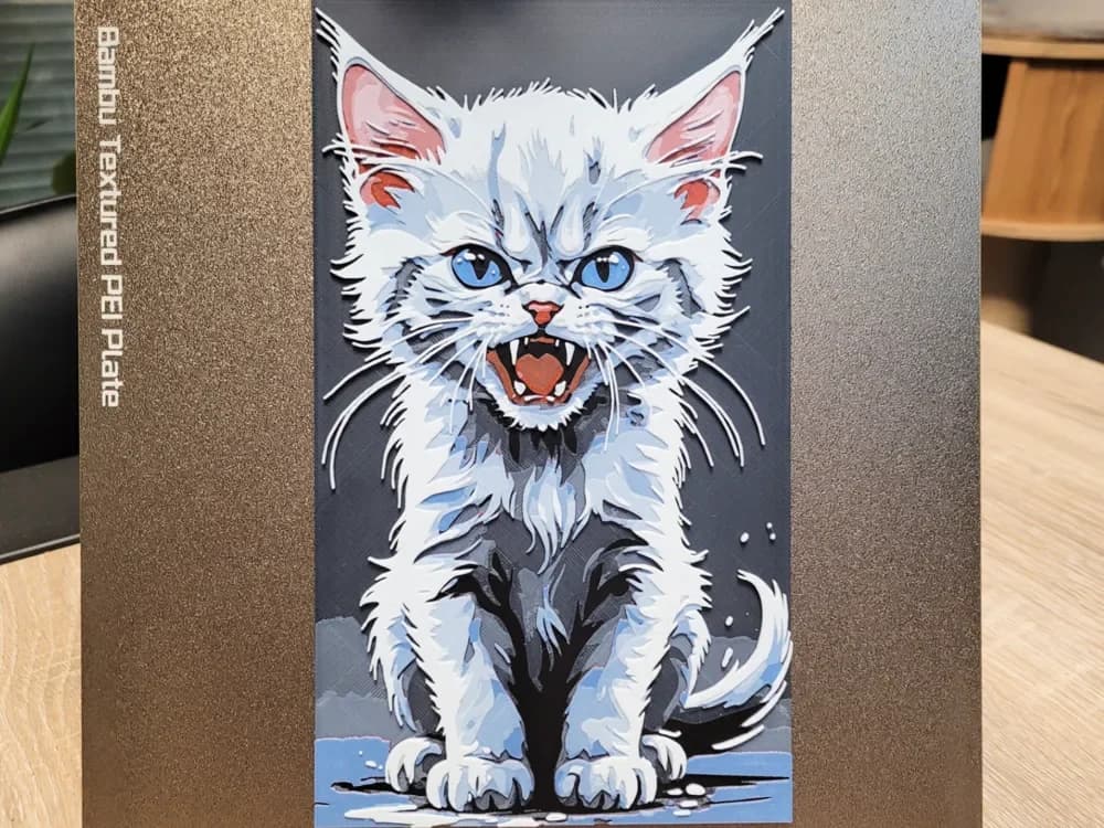 Angry Cat - Hueforge 136x235 by Vincent111 HueForge model: Angry Cat - Hueforge 136x235 by Vincent111
