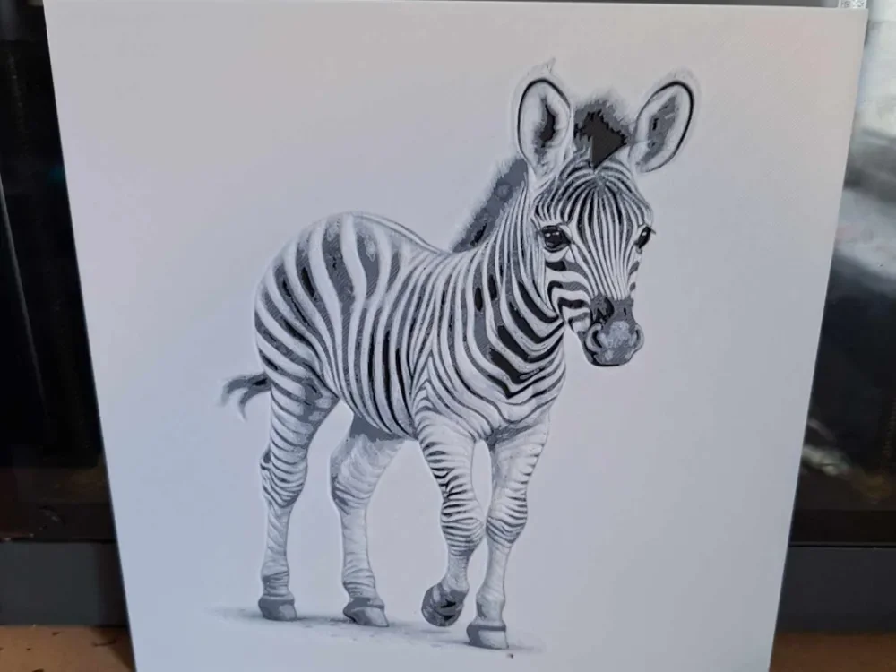 Black and white - Zebra cub - 2 colours - hueforge by 3dGlow HueForge model: Black and white - Zebra cub - 2 colours - hueforge by 3dGlow