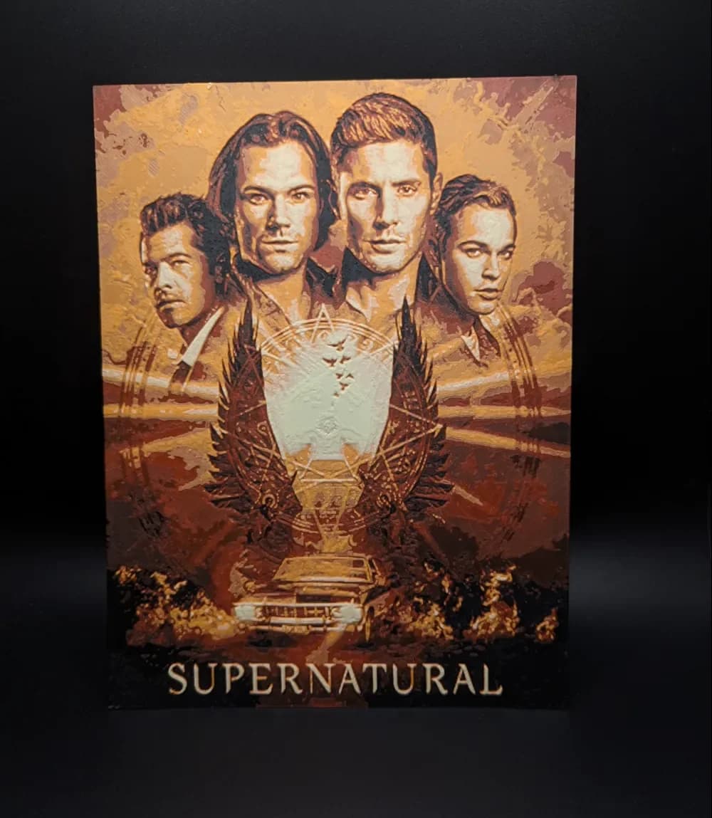 HueForge model: Supernatural Poster Hueforge by the_bearded_jedi