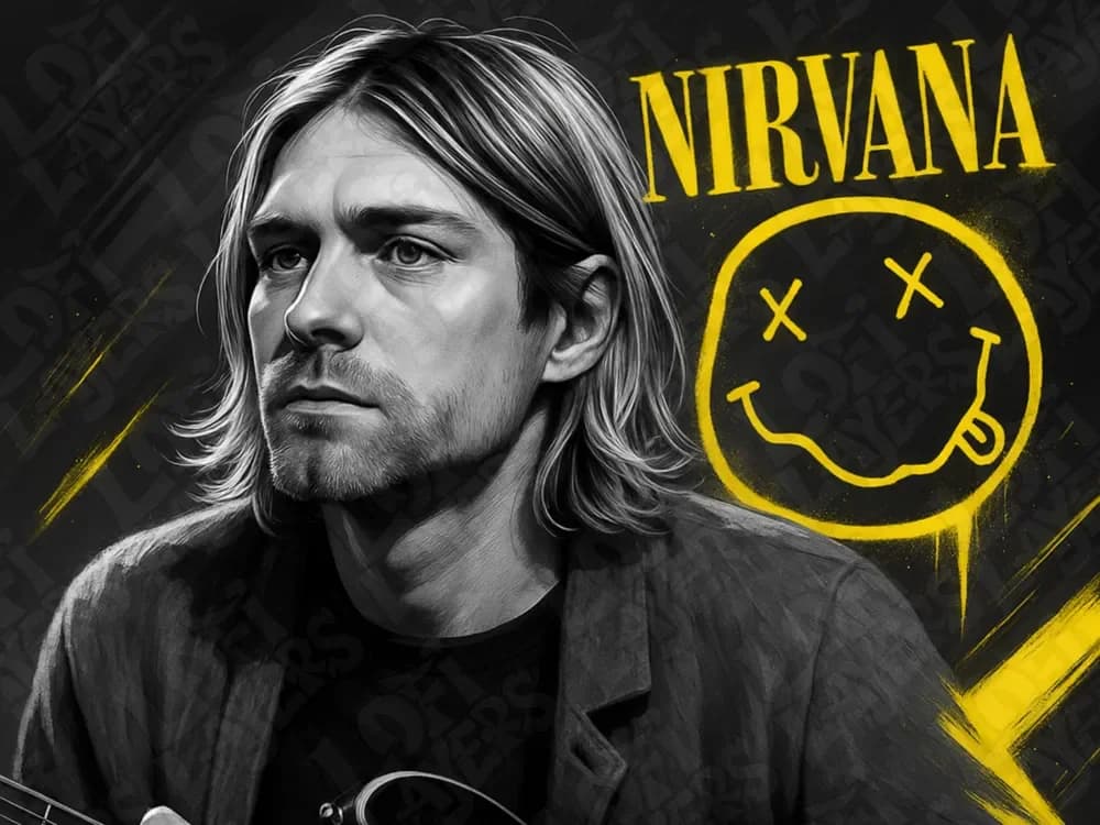 Kurt Cobain Hueforge by LoFi Layers HueForge model: Kurt Cobain Hueforge by LoFi Layers