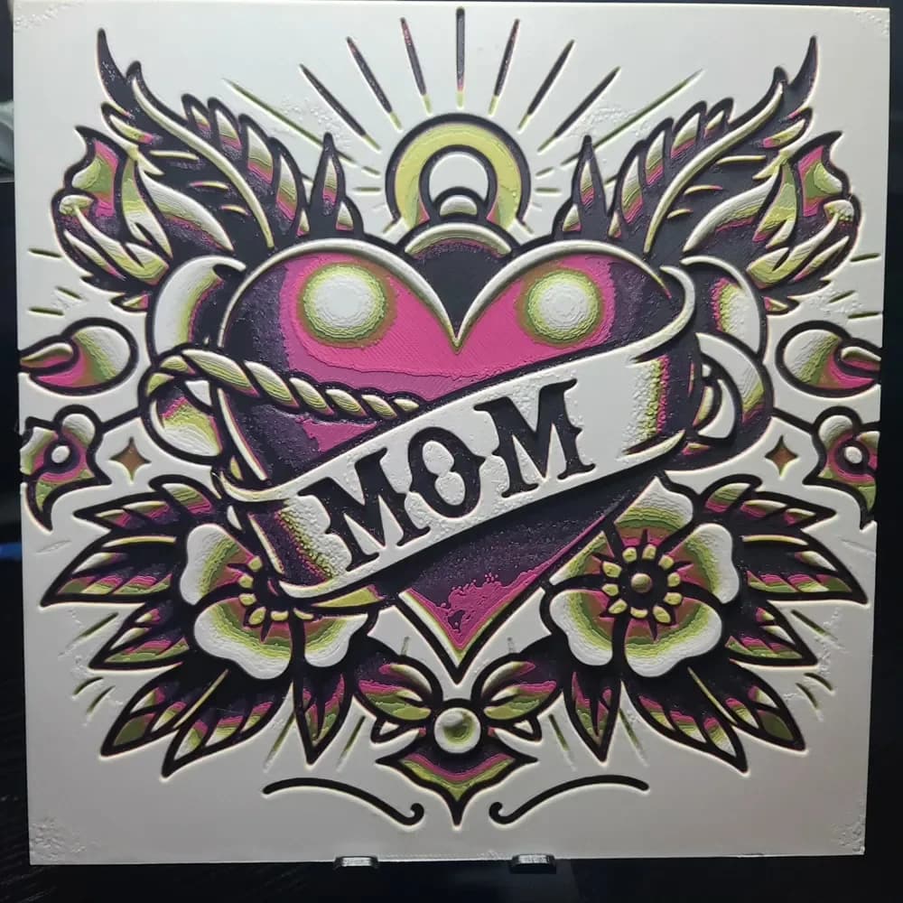Mom Tattoo by the_bearded_jedi HueForge model: Mom Tattoo by the_bearded_jedi