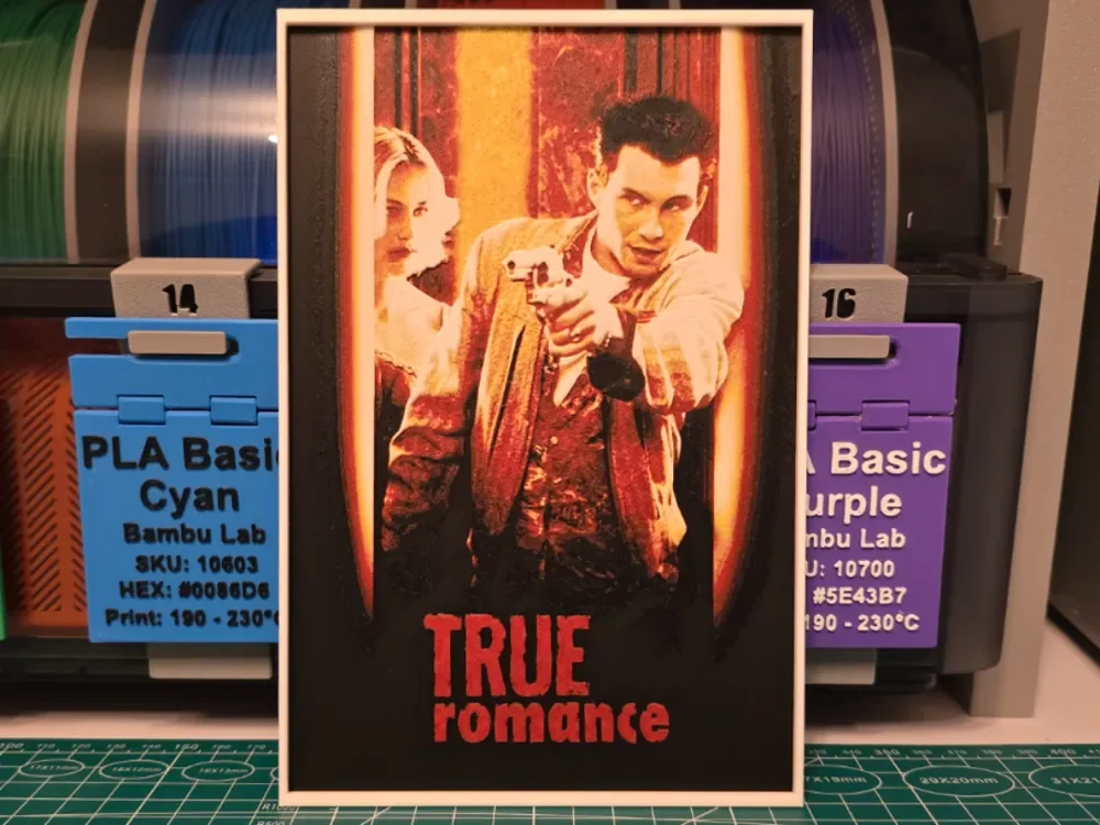 True Romance Movie Poster - Hueforge Art by Lumpy3D HueForge model: True Romance Movie Poster - Hueforge Art by Lumpy3D