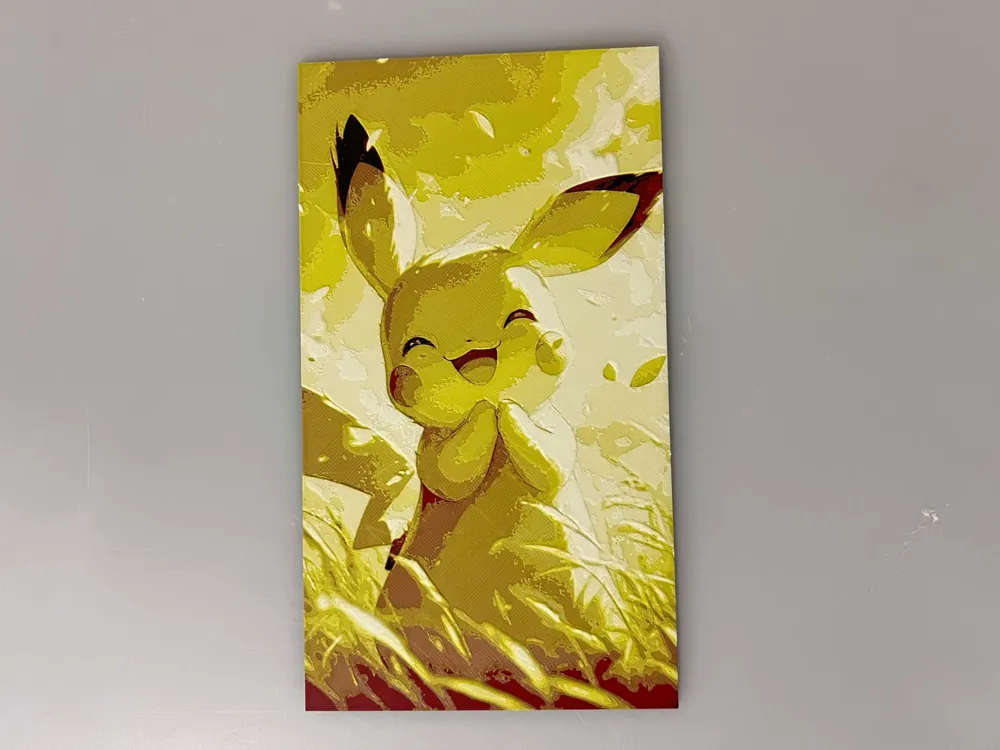 Pikachu Morning Rays by 3djd HueForge model: Pikachu Morning Rays by 3djd