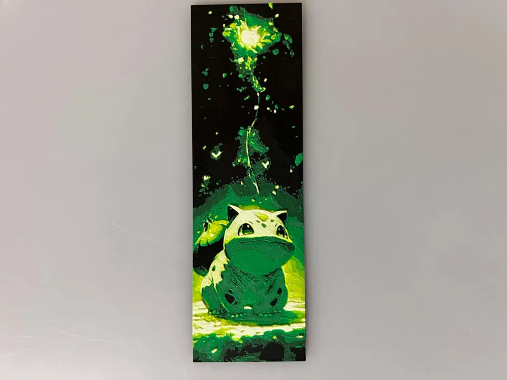 HueForge model: Bulbasaur - Bookmark by 3djd