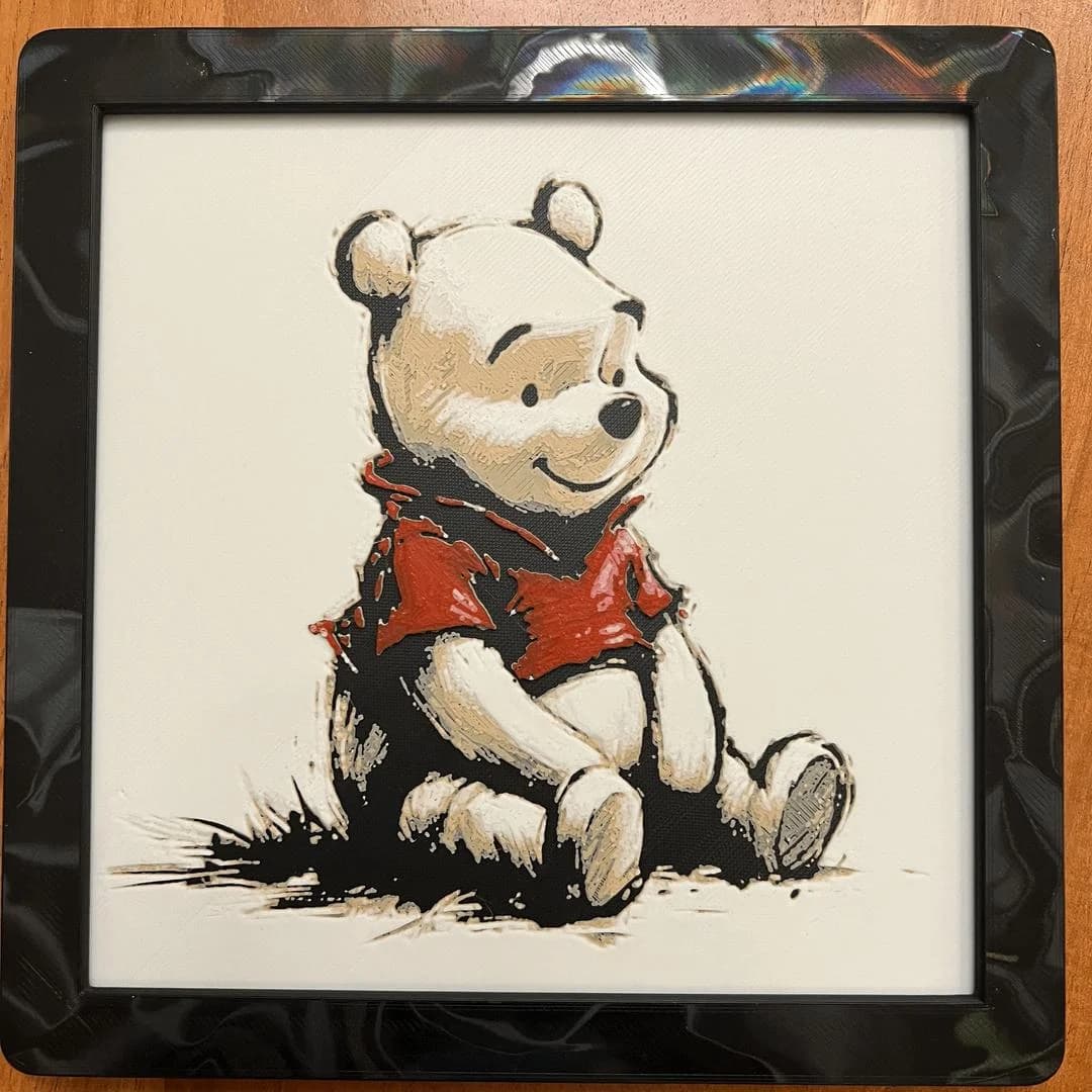 Winnie the Pooh by JustBe 3D Printing HueForge model: Winnie the Pooh by JustBe 3D Printing
