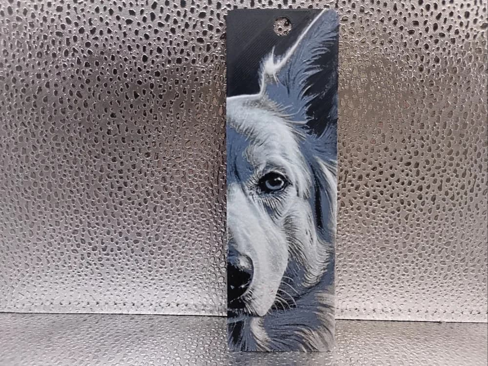 White Swiss Shepherd Bookmark – Hueforge by Borishotch Industries HueForge model: White Swiss Shepherd Bookmark – Hueforge by Borishotch Industries