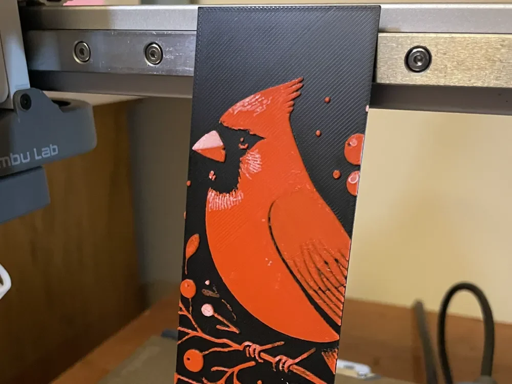 Cardinal Bookmark by 3D_Forged HueForge model: Cardinal Bookmark by 3D_Forged