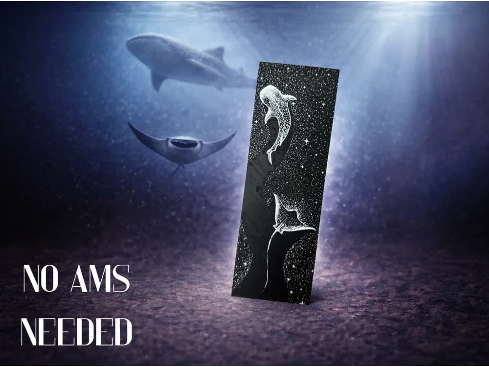 Whale Shark & Manta Ray Bookmark by Copenhagen Crafter HueForge model: Whale Shark & Manta Ray Bookmark by Copenhagen Crafter