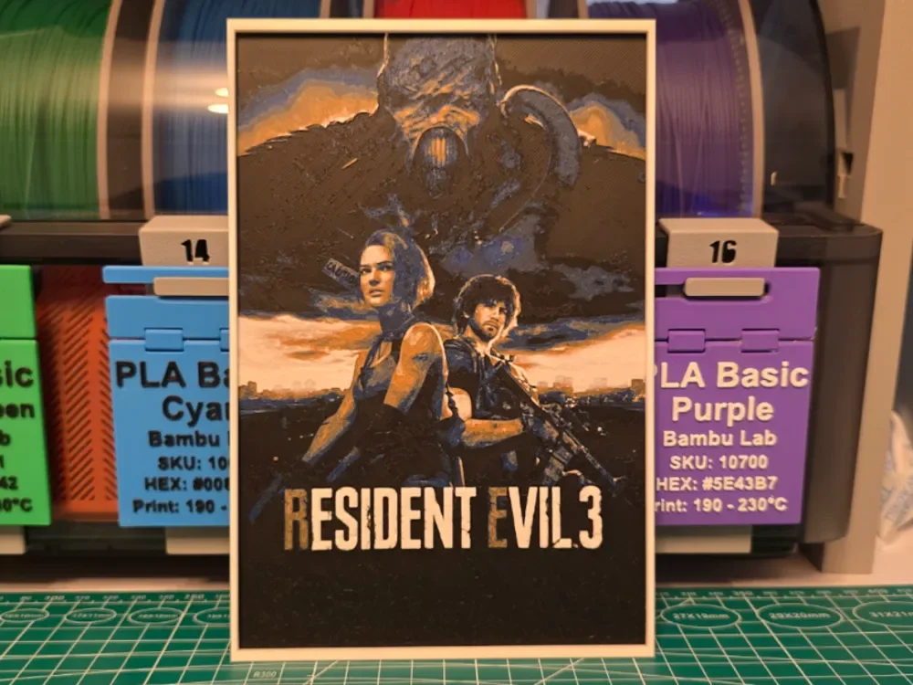 Resident Evil 3 Poster - Hueforge Art by Lumpy3D HueForge model: Resident Evil 3 Poster - Hueforge Art by Lumpy3D