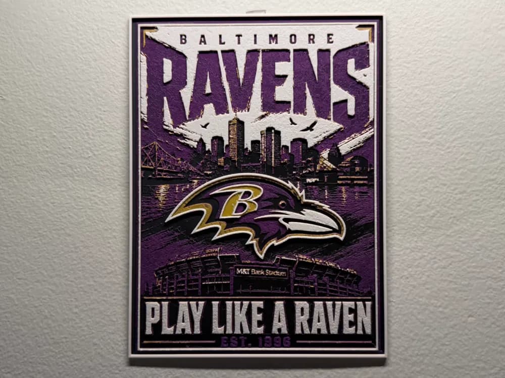 Baltimore Ravens Poster Style HueForge by liv_3d HueForge model: Baltimore Ravens Poster Style HueForge by liv_3d