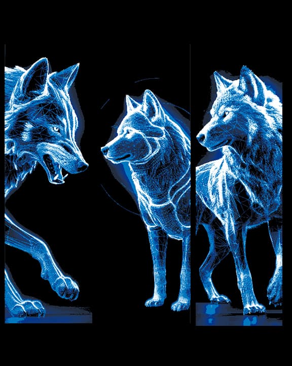 Electric Wolves Set of 3 Bookmarks Electric Wolves Set of 3 Bookmarks
