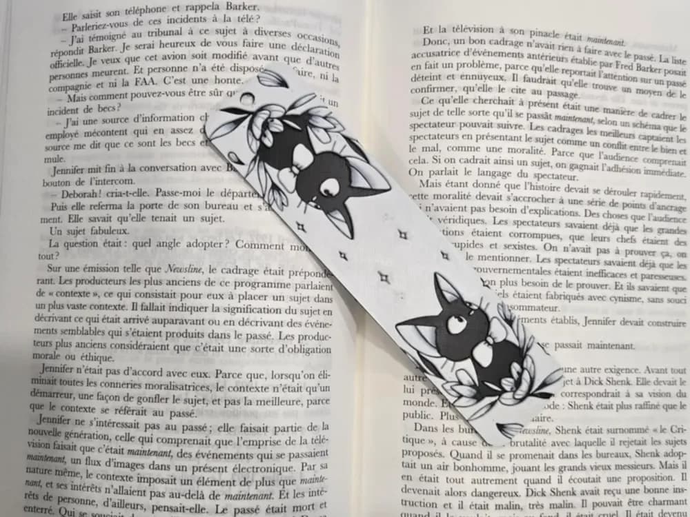 bookmark Jiji Flowers Only Black & White by Kactus Fpv HueForge model: bookmark Jiji Flowers Only Black & White by Kactus Fpv