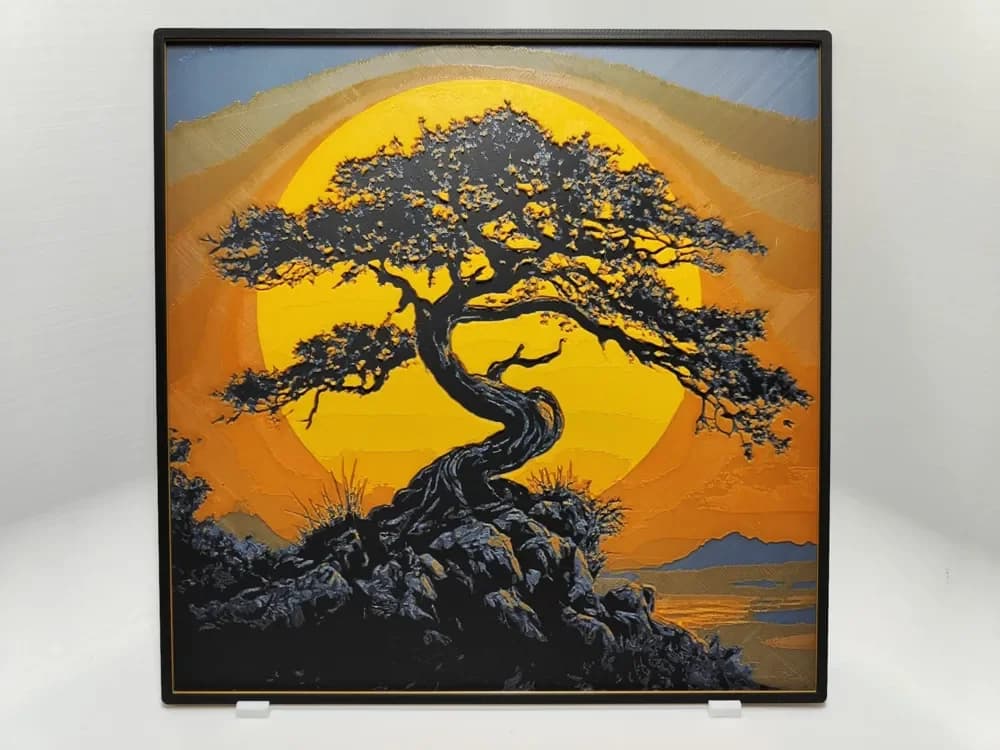 HueForge model: Bonsai at sunset - Hueforge by BeaN