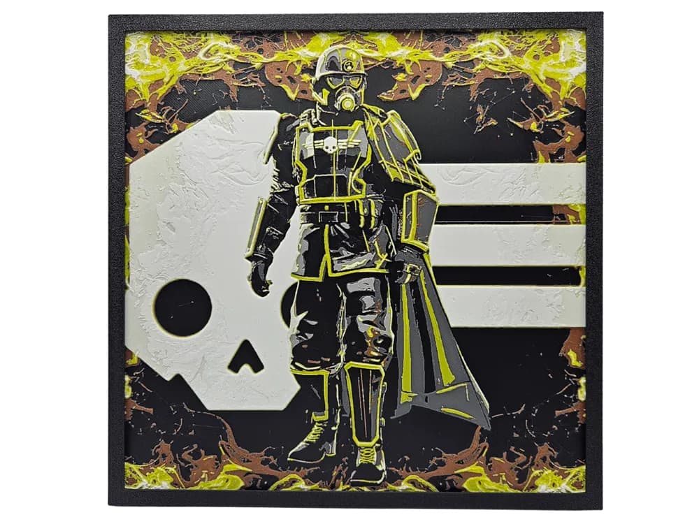 HueForge model: Helldivers Flames by BusyKikiBee