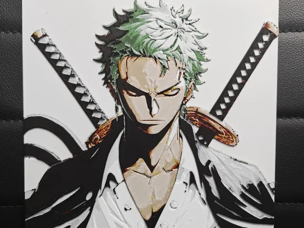 HueForge model: Roronoa Zoro 1 AMS ONLY by TheHueforgeLady