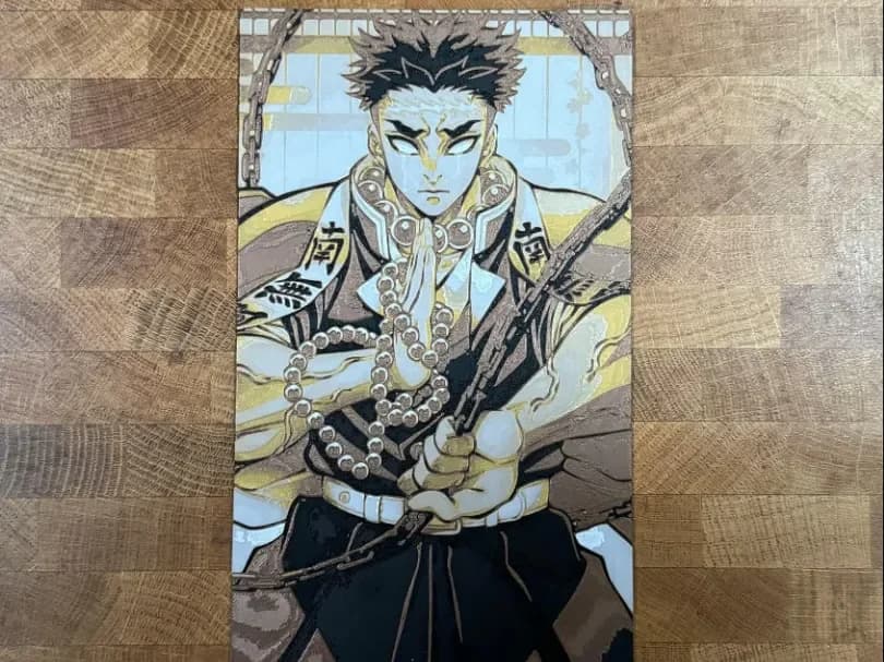 Demon Slayer - Gyomei, Stone Hashira by Pretty Okay Prints HueForge model: Demon Slayer - Gyomei, Stone Hashira by Pretty Okay Prints