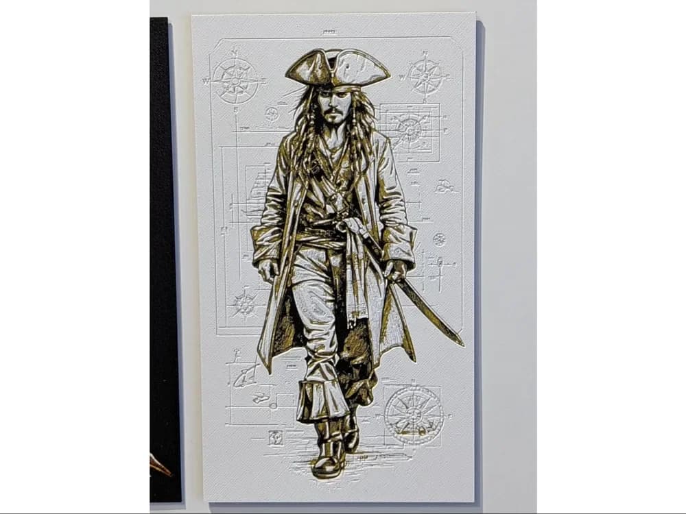 Jack Sparrow Hueforge by suaimondi HueForge model: Jack Sparrow Hueforge by suaimondi