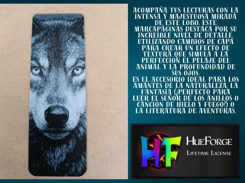 Bookmark Wolf's Gaze by FYTY112 HueForge model: Bookmark Wolf's Gaze by FYTY112