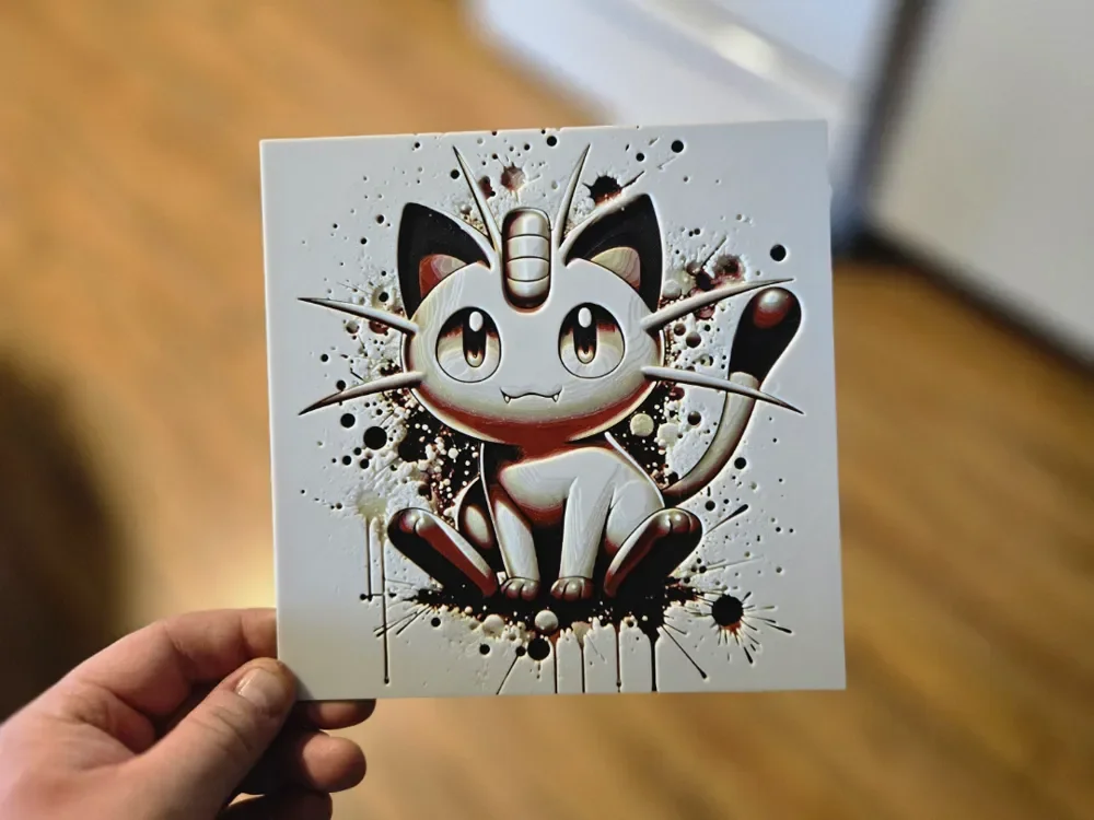 Graffiti Meowth Hueforge by 3Ree Printing HueForge model: Graffiti Meowth Hueforge by 3Ree Printing