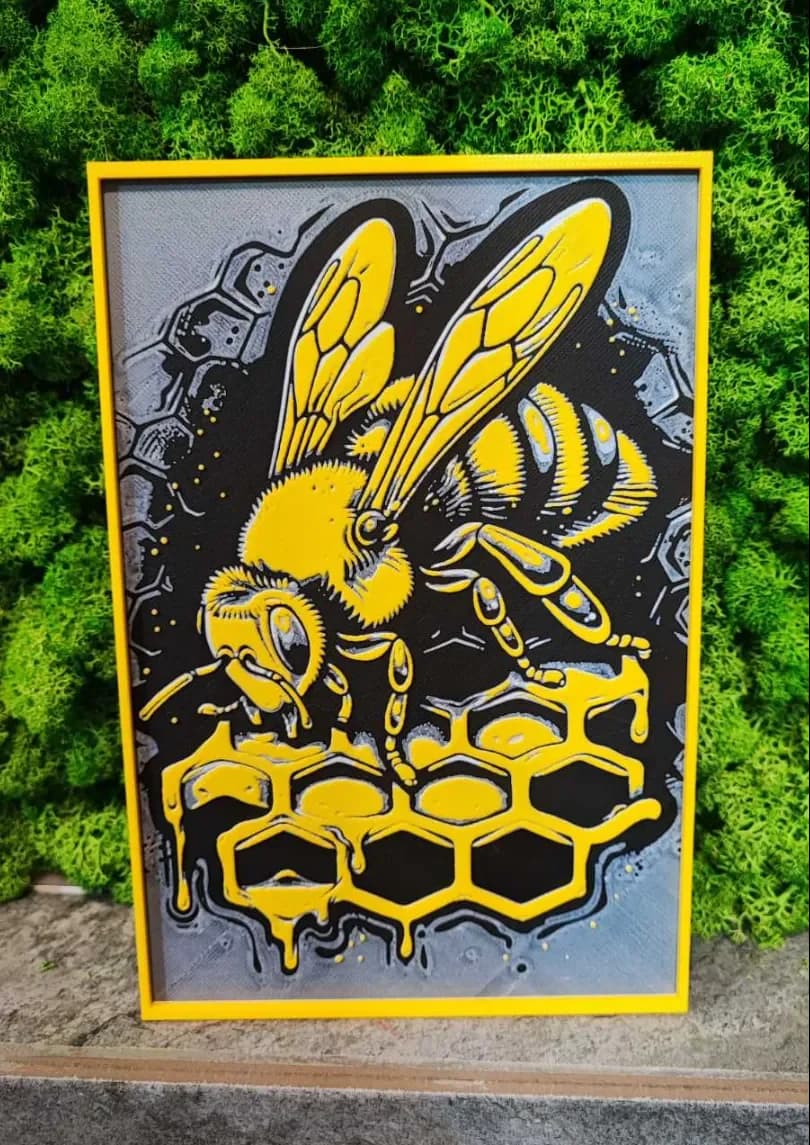 Bee lovers by Garuda3D HueForge model: Bee lovers by Garuda3D