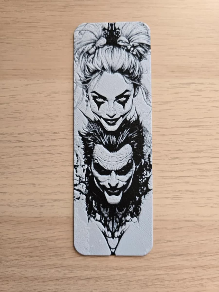 Joker & Harley Bookmark by Atrus Design HueForge model: Joker & Harley Bookmark by Atrus Design