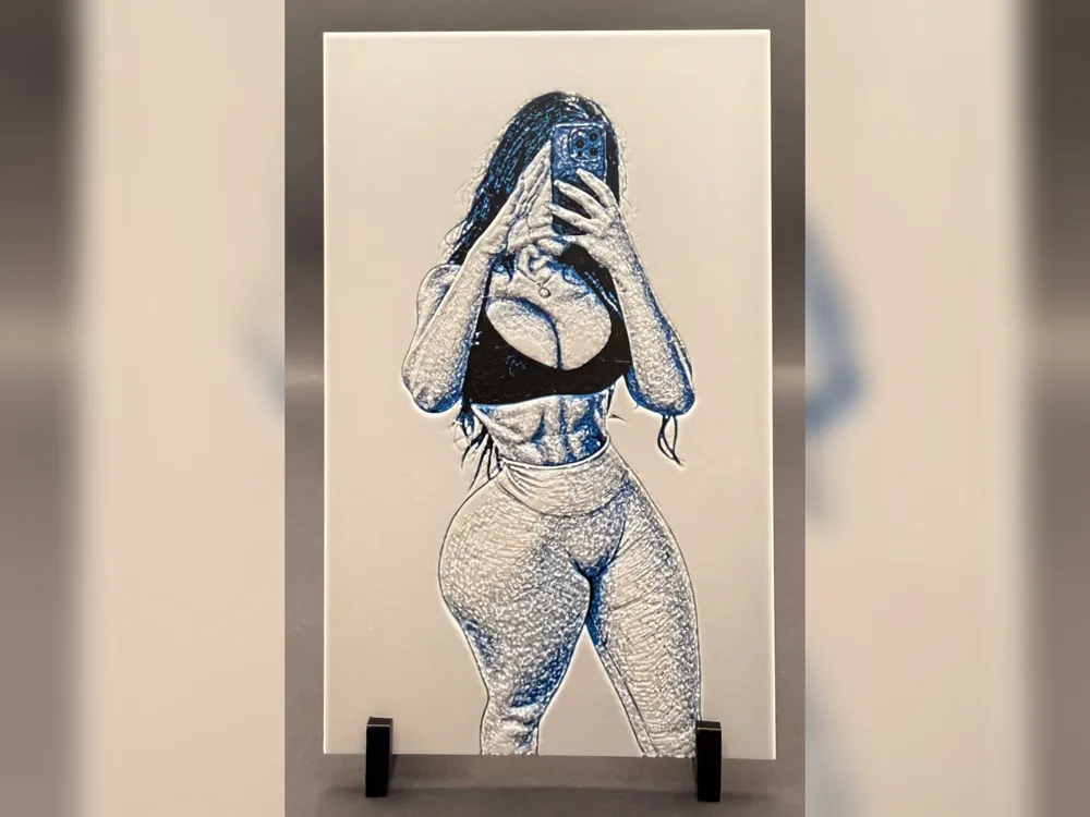 Gym Bunny Mirror Selfie Hueforge Sketch by Thadius HueForge model: Gym Bunny Mirror Selfie Hueforge Sketch by Thadius
