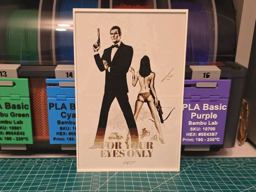 HueForge model: 007 For Your Eyes Only Movie Poster - Hueforge Art by Lumpy3D