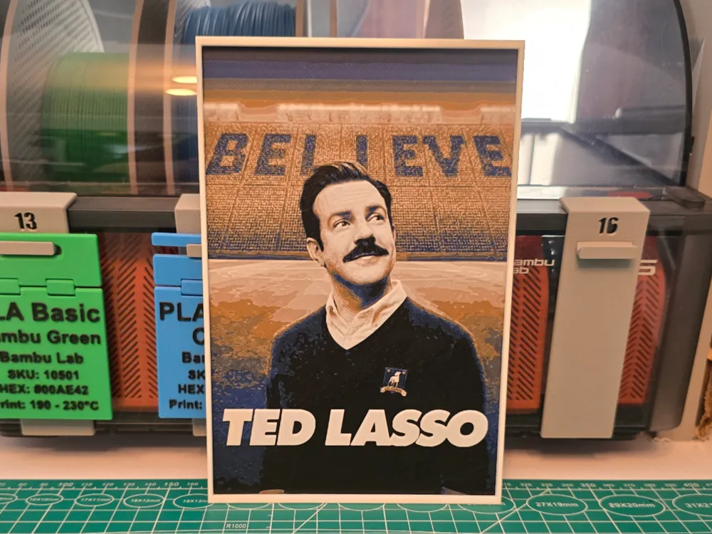 Ted Lasso Series Poster - Hueforge Art by Lumpy3D HueForge model: Ted Lasso Series Poster - Hueforge Art by Lumpy3D