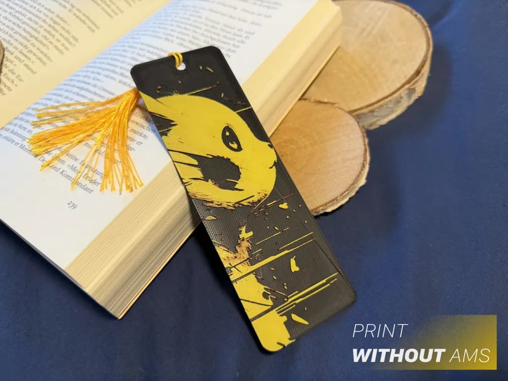 Pikachu Pokemon Bookmark by Loupes HueForge model: Pikachu Pokemon Bookmark by Loupes