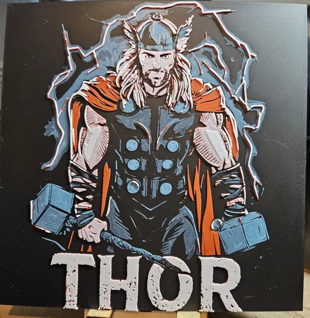 4 colour Thor - Hueforge by 3dGlow HueForge model: 4 colour Thor - Hueforge by 3dGlow