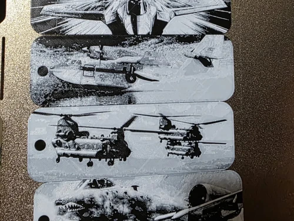 Aircraft Bookmark Set of 5 (2 colors Black/White) by AirMechDesigns HueForge model: Aircraft Bookmark Set of 5 (2 colors Black/White) by AirMechDesigns