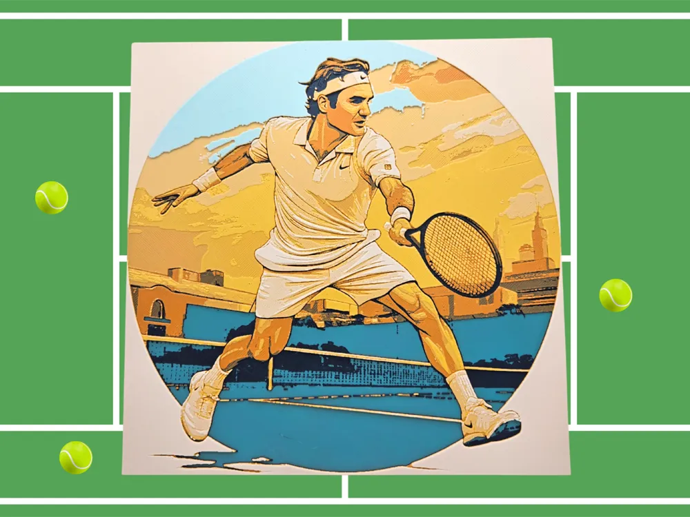 Roger Federer by BusyKikiBee HueForge model: Roger Federer by BusyKikiBee